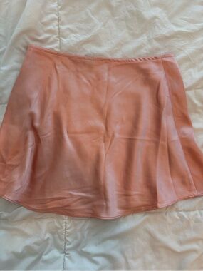 wild fable Peach Satin Skater Skirt